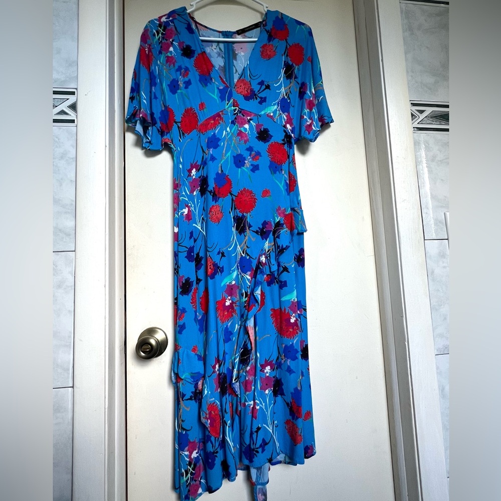 Zara Blue Floral Maxi Dress